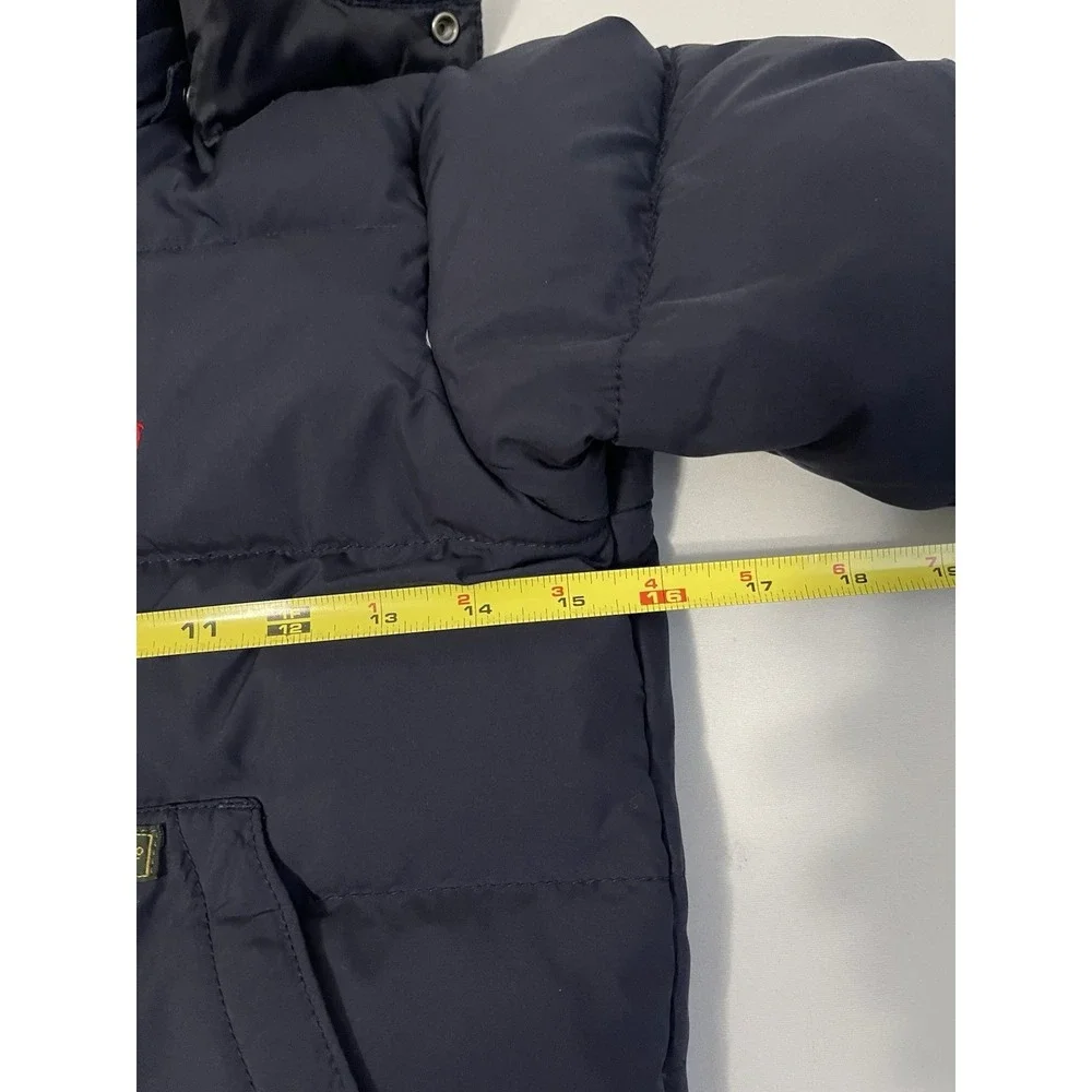 Polo Ralph Lauren Kids Toddler Down Puffer Jacket Navy Red Size 4T Hooded